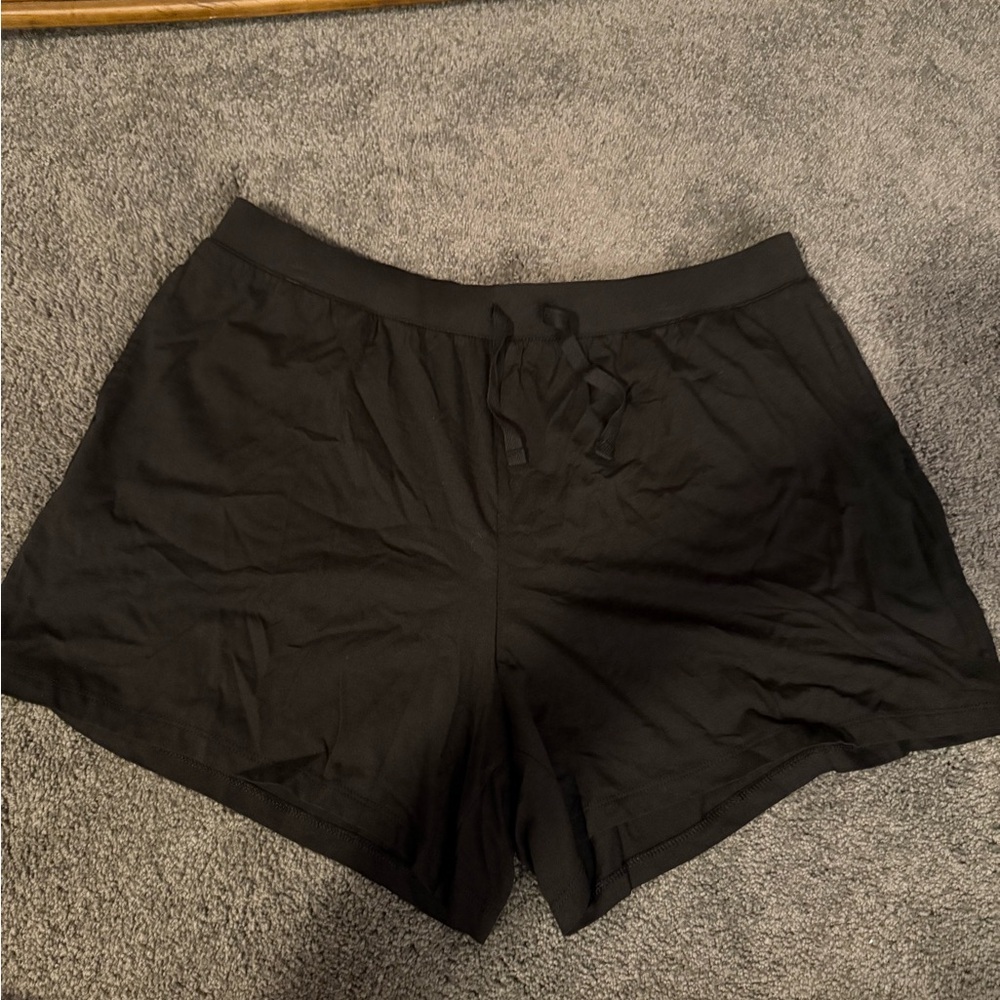 Sonoma Black Knit Lounge Shorts with Drawstring